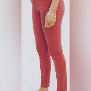 Loft Rose Red Denim Slim Straight Fit Pants - Size 8 (28 inch inseam)
